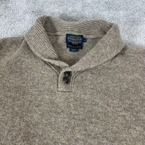 Pendleton Sweater Mens Medium Shetland Shawl Pullover Washable Wool Knit Oatmeal